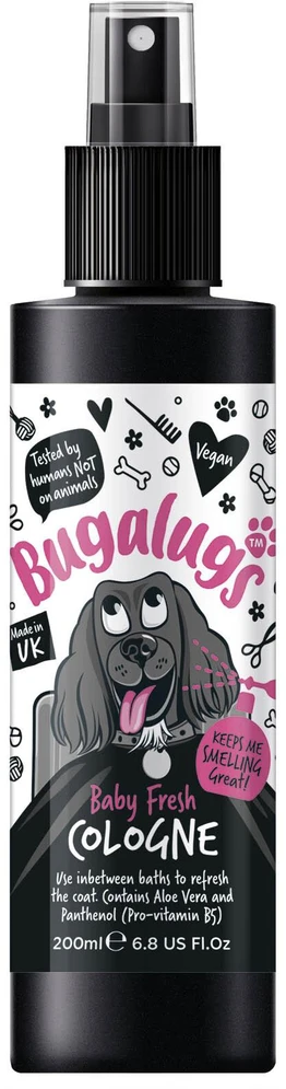 Bugalugs Kūdikių gaiviklis – Kvepiantis gaivinantis purškiklis, pudros kvapas, 200 ml buteliukas