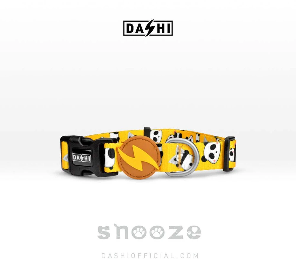 Dashi Snooze antkaklis – mažo dydžio šuns antkaklis su panda raštais, minkštas ir patvarus dizainas