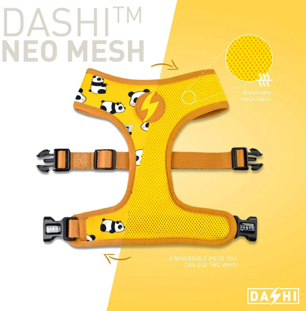 „Dashi Snooze Neo Mesh“ pavadėlis – be spaudimo, dvipusis neoprenas, pandos raštas, mažas dydis