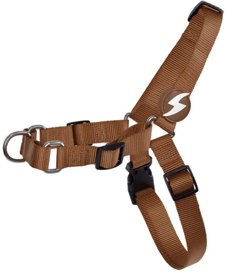 Dashi Solid Front Brown – Norvegiško stiliaus „No-Pull“ šunų antkaklis, didelis, ilgaamžiškas dizainas
