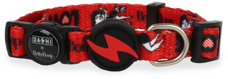 Dashi Vintage Betty Katės Apykaklė – Raudonas Betty Boop Raštas, Reguliuojamo ir Patvaraus Dizaino