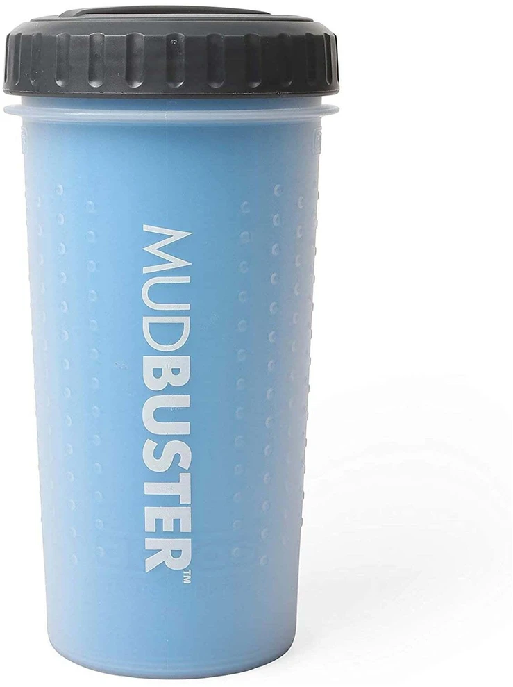 Dexas Lidded Mudbuster Didelis – Silikoninis Šunų Letenų Valiklis su Sandariu Dangteliu, Mėlynas, Dydis L