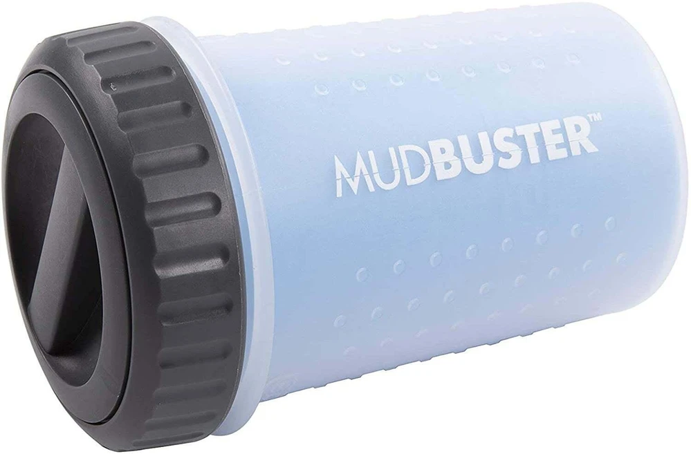 Dexas Lidded Mudbuster Medium – Uždengiamas silikoninis letenos valytuvas, mėlynas, lengvai valomas dizainas
