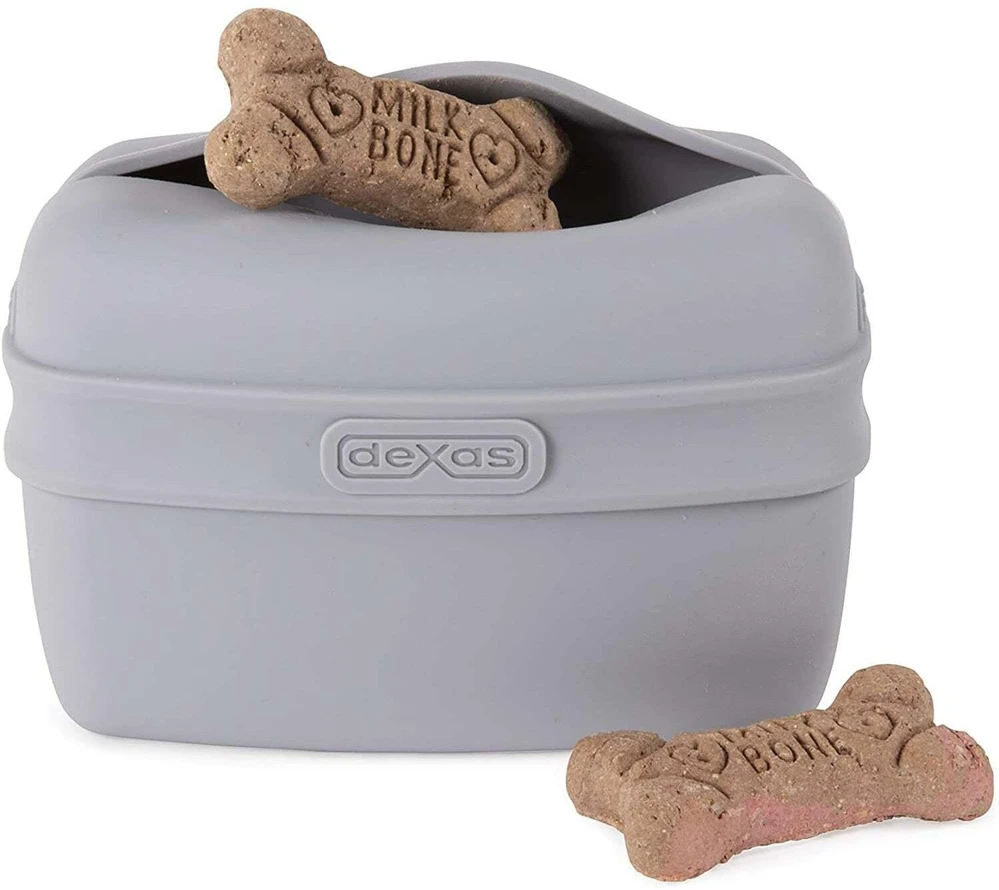 Dexas Pooch Pouch Silikoninis skanėstų laikiklis – Inovatyvus patogus dizainas, mėlynos spalvos