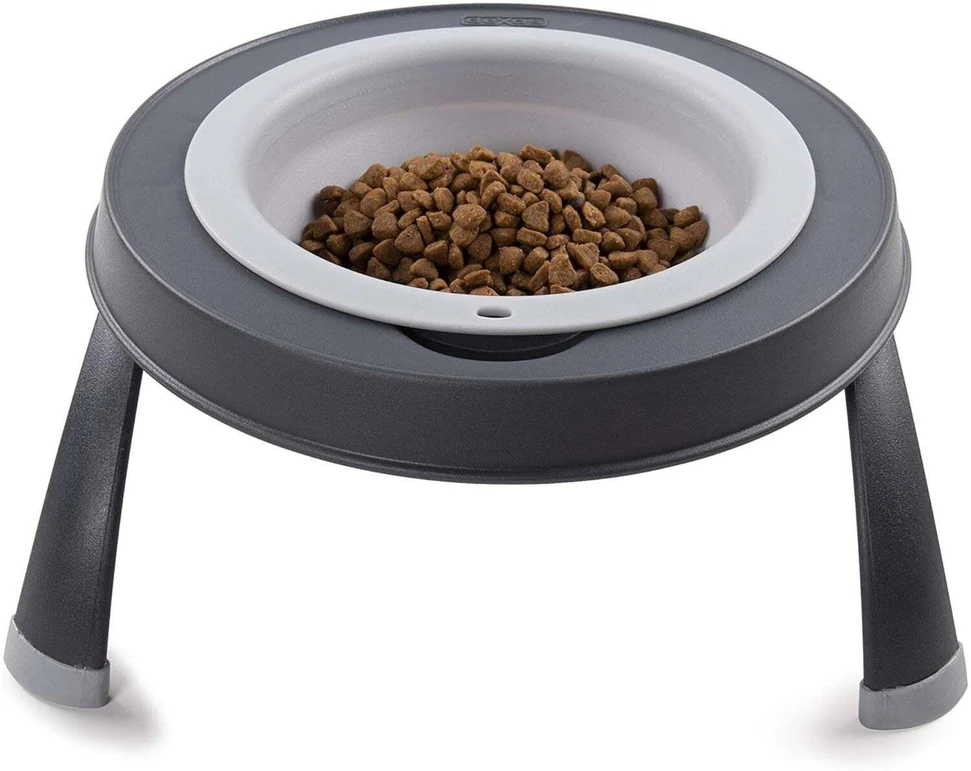 Dexas Popware Sulankstomas paaukštintas lėktuvas 946 ml – Sulankstomas paaukštintas šunų dubenėlis, fuksija, taupantis vietą dizainas