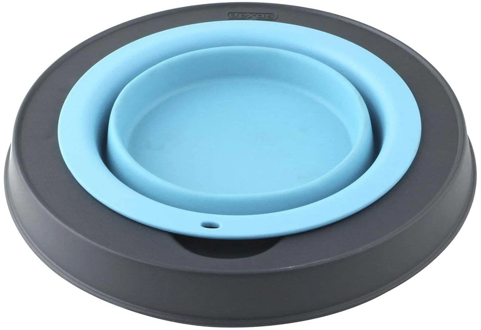 Dexas Popware Sulankstomas paaukštintas lėktuvas 946 ml – Sulankstomas paaukštintas šunų dubenėlis, fuksija, taupantis vietą dizainas