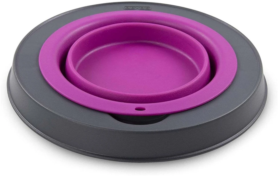 Dexas Popware Sulankstomas paaukštintas lesintuvas 355ml – Sulankstomas paaukštintas dubenėlis, erdvę taupantis fuksijų dizainas