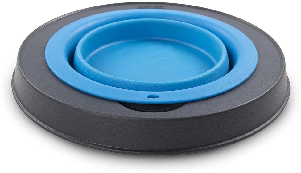 Dexas Popware Sulankstomas paaukštintas lėktuvas 946 ml – Sulankstomas paaukštintas šunų dubenėlis, fuksija, taupantis vietą dizainas