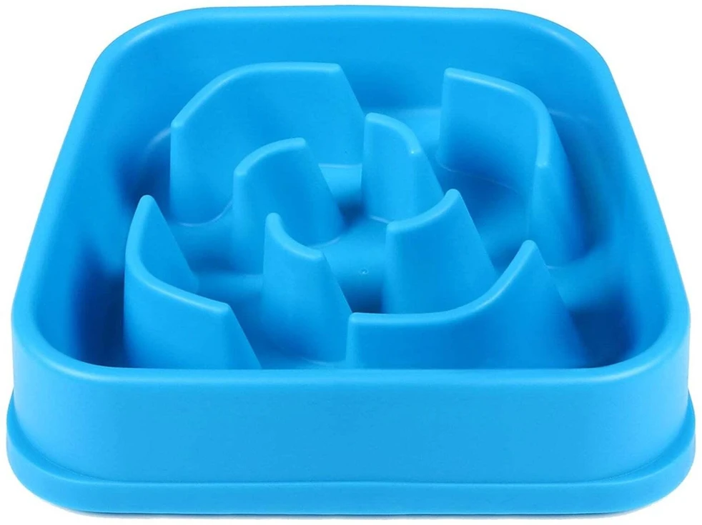 Dexas Slow Maze Feeder 1920ml – Mėlyni neslystantis dubenėlis su labirinto dizainu, skatina sveiką mitybą