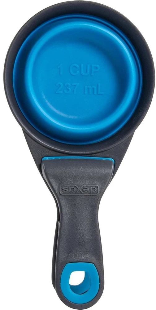 „Dexas“ sulankstomas „KlipScoop“ 3in1 vidutinio dydžio 237ml – sulankstomas maisto kaušelis su maišelio spaustuku, violetinis