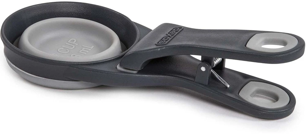 Dexas Sulstomas KlipScoop 3in1 Mažas 118ml – Sulankstomas maisto kaušelis su maišelio spaustuku, fuksijų spalvos