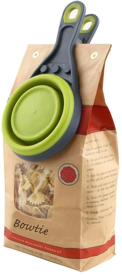 Dexas Sulstomas KlipScoop 3in1 Mažas 118ml – Sulankstomas maisto kaušelis su maišelio spaustuku, fuksijų spalvos