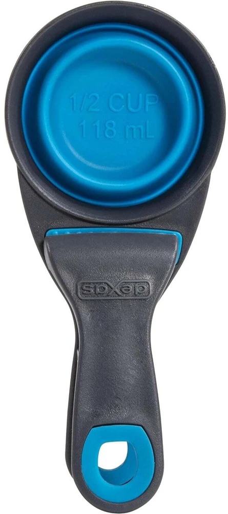 Dexas Sulstomas KlipScoop 3in1 Mažas 118ml – Sulankstomas maisto kaušelis su maišelio spaustuku, fuksijų spalvos