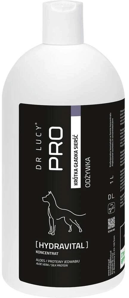 Dr. Lucy PRO Hydravital kondicionierius – drėkinamoji formulė su alavijais, šilku, kviečių gemalais, 1L