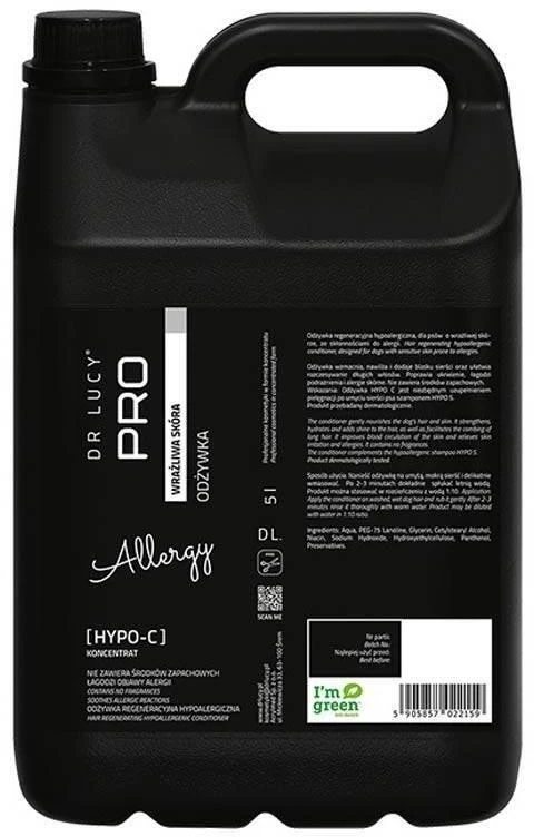 Dr. Lucy PRO Hypo C Kondicionierius – Hipoalerginė drėkinamoji formulė, 250 ml buteliukas