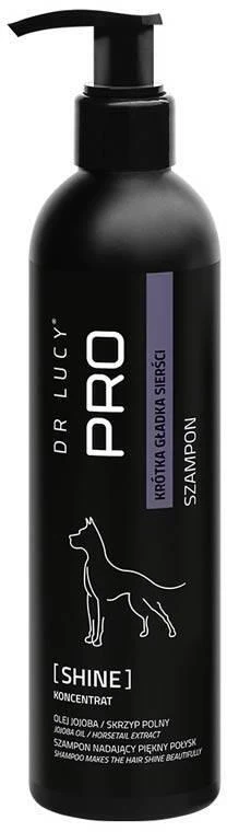 Dr. Lucy PRO Shine Maitinantis drėkinamasis šampūnas 1L – Švelni formulė trumpiems kailiams