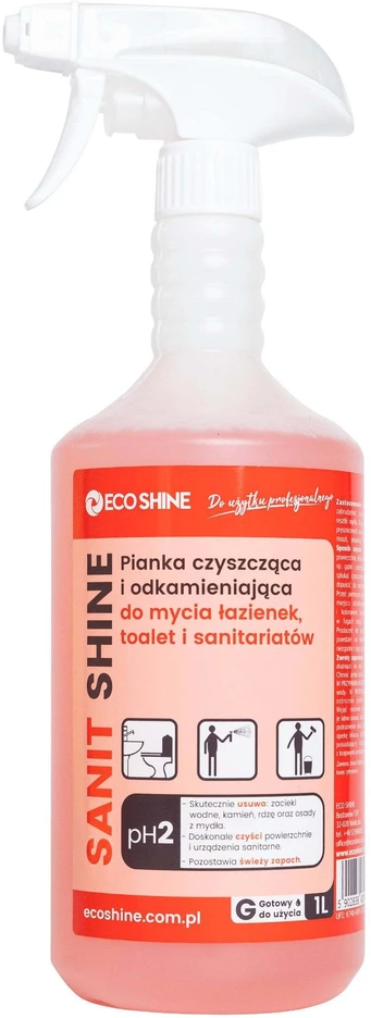 Eco Shine putų valiklis ir kalkių šalinimo priemonė 1L – Galinga vonios higienos formulė