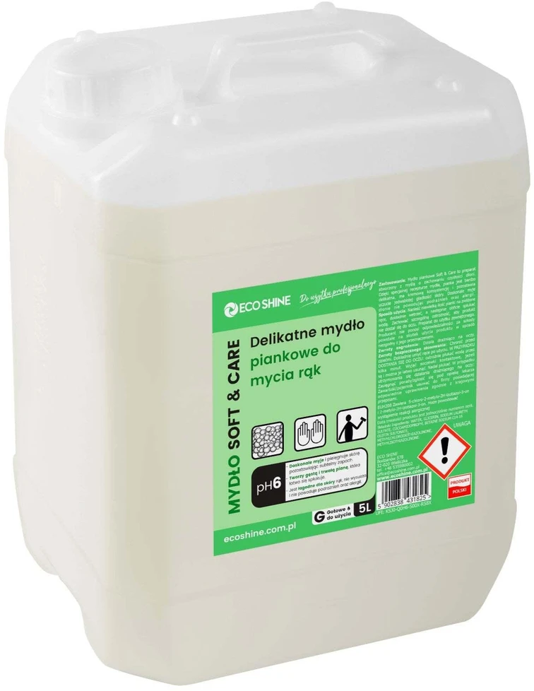 Eco Shine Soft&Care Švelnus putojantis rankų muilas 5L – Švelnus valymas, drėkinamoji formulė