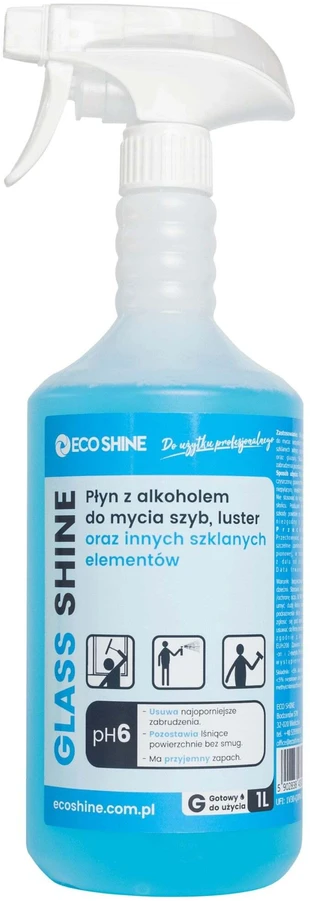 Eco Shine Stiklinis Blizgesis – Alkoholio pagrindu valiklis stiklui, stalviršiams ir veidrodžiams, 1L