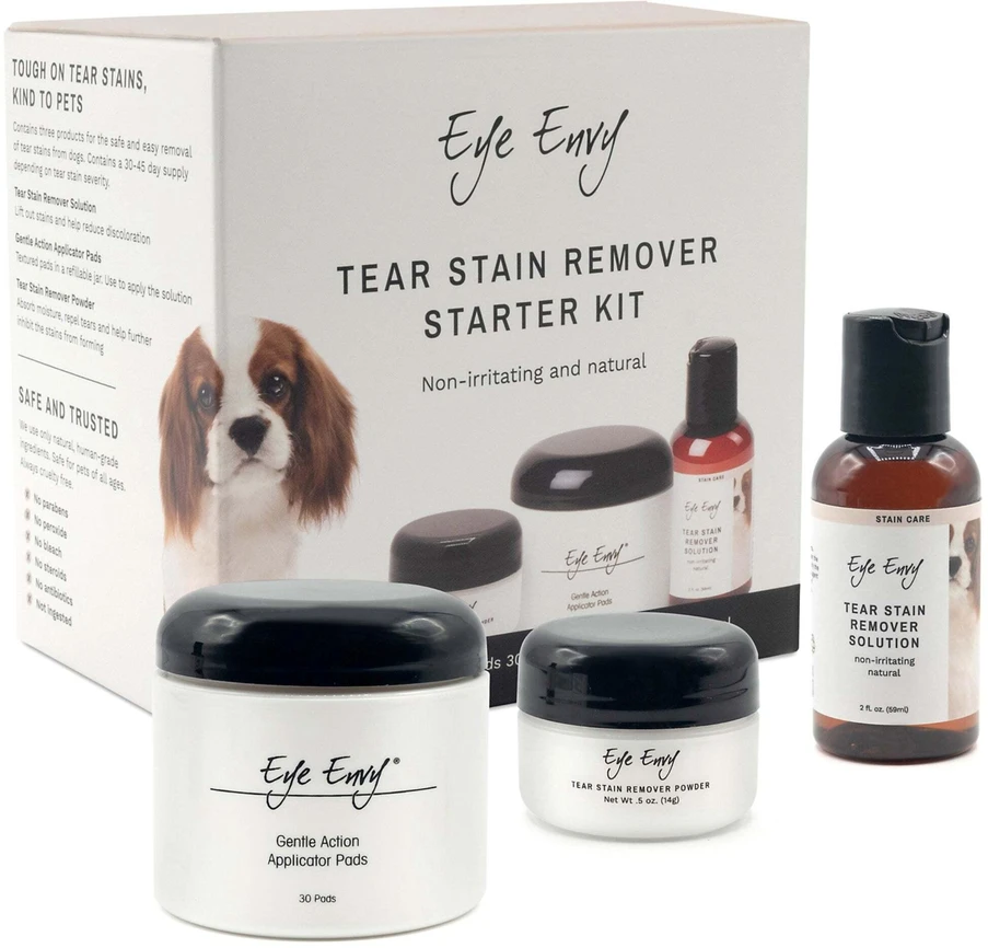 Eye Envy Tear Stain Remover Starter Kit For Dogs – pilna kosmetinė priemonė, švelni formulė nuo patamsėjimų