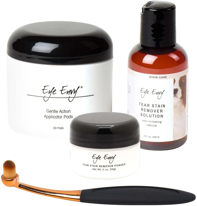 Eye Envy Starter Kit mažas šepetėlis šunims – pilnas ašarų dėmių šalinimo rinkinys su švelniu aplikatoriumi