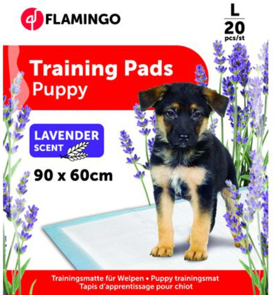 FLAMINGO Mokomasis kilimėlis Lavender S – Higieniškas sugeriamasis kilimėlis su levandų kvapu, 20 vnt.