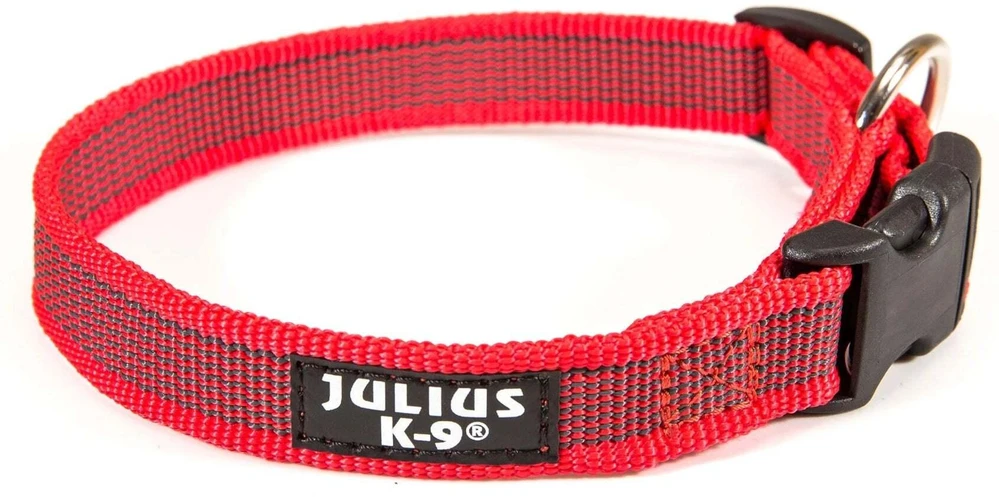 Julius K9 Color & Gray Apykaklė 2.5cm – Patvarus Reguliuojamas Nailoninis Šunų Antkaklis, Juodas