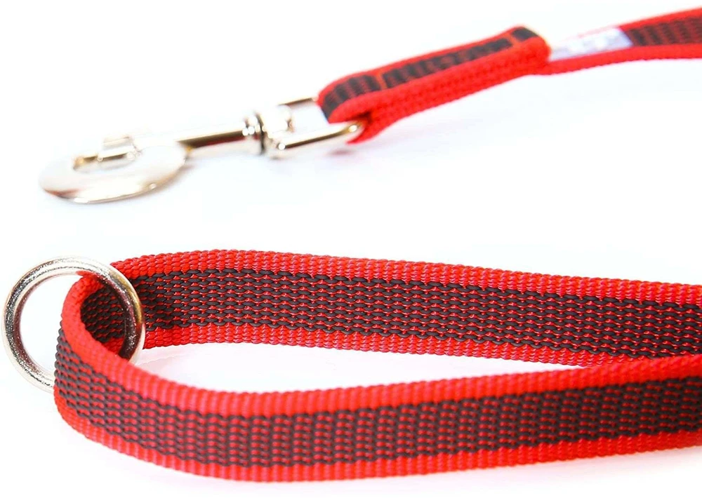 Julius K9 Color & Gray Supergrip Pavadėlis – Juodas, 2x120cm, Neslystantis su rankena ir žiedeliu