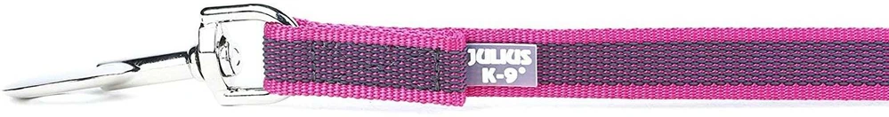 Julius K9 Color & Gray Supergrip Pavadėlis – Juodas, 2x120cm, Neslystantis su rankena ir žiedeliu