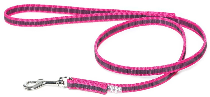 Julius K9 Color & Gray Supergrip pavadėlis su rankena – Rožinis, neslystantis, 300cm x 20mm, patvarus dresavimo pavadėlis