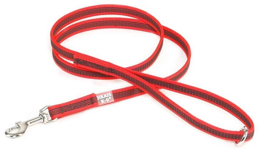 Julius K9 Color & Gray Supergrip pavadėlis – neslystanti juoda pavadė su rankena ir žiedu, 1,4x120cm