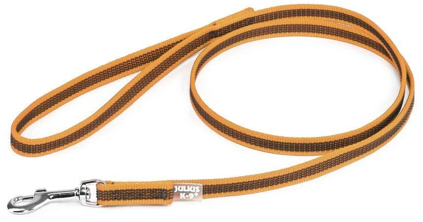 Julius K9 Color & Gray Supergrip pavadėlis – neslystantis oranžinis pavadėlis su patogia rankena, 300cm x 14mm