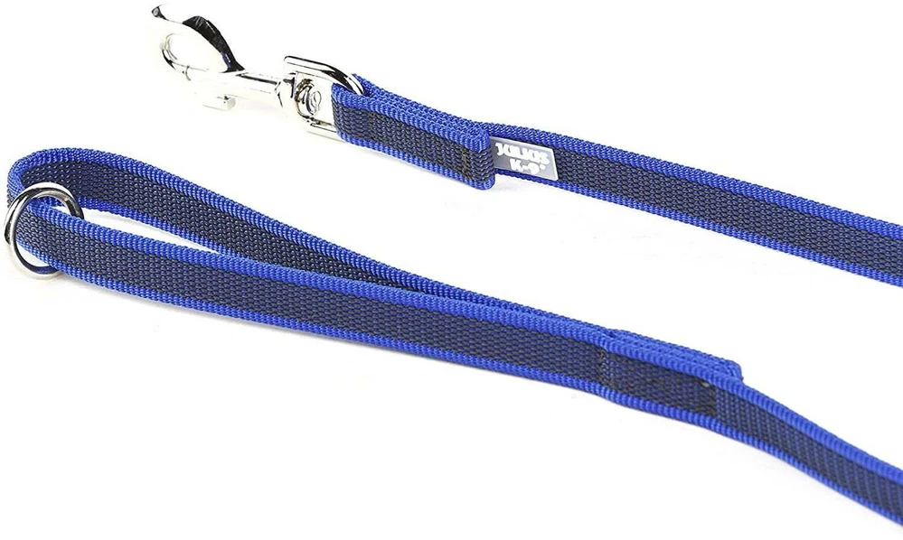 Julius K9 Color & Gray Supergrip Pavadėlis – Juodas, 2x120cm, Neslystantis su rankena ir žiedeliu