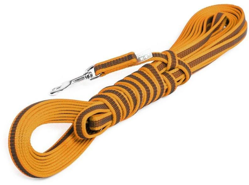 Julius K9 Color & Gray Supergrip pavadėlis – neslystantis oranžinis pavadėlis su patogia rankena, 300cm x 14mm