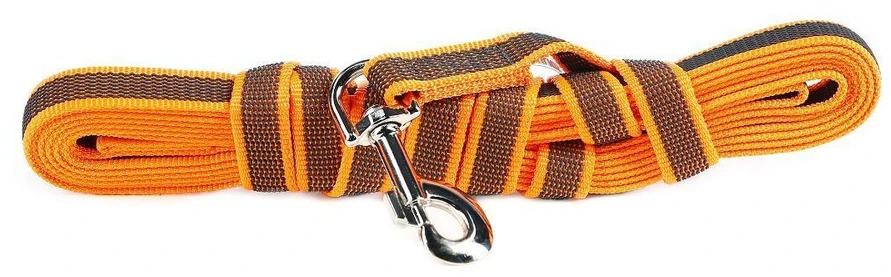 Julius K9 Color & Gray Supergrip pavadėlis – neslystantis oranžinis pavadėlis su patogia rankena, 300cm x 14mm