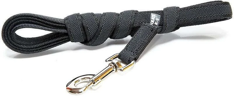 Julius K9 Color & Gray Supergrip pavadėlis – juodas neslystantis treniruočių pavadėlis su rankena, 10m x 14mm