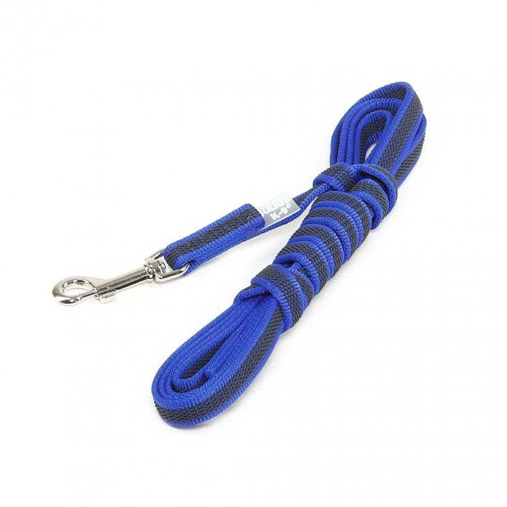 Julius K9 Color & Gray Supergrip pavadėlis su rankena – mėlynas, neslystantis, 100cm x 14mm