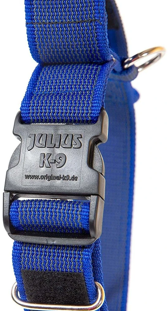 Julius K9 Color&Gray antkaklis su rankena – 50 mm pločio, su saugos užraktu, juodas, patvarus dizainas