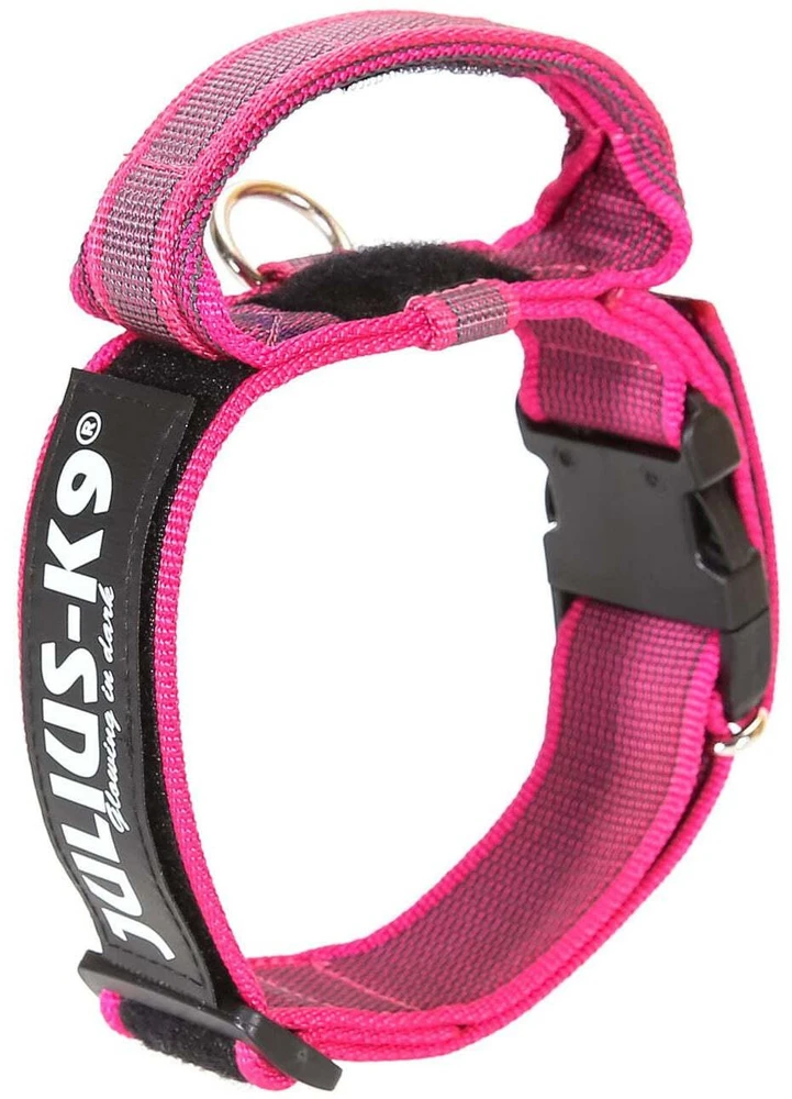 Julius K9 Color&Gray Diržas su rankena – 40mm pločio, saugos užraktas, juodas, patvarus dizainas