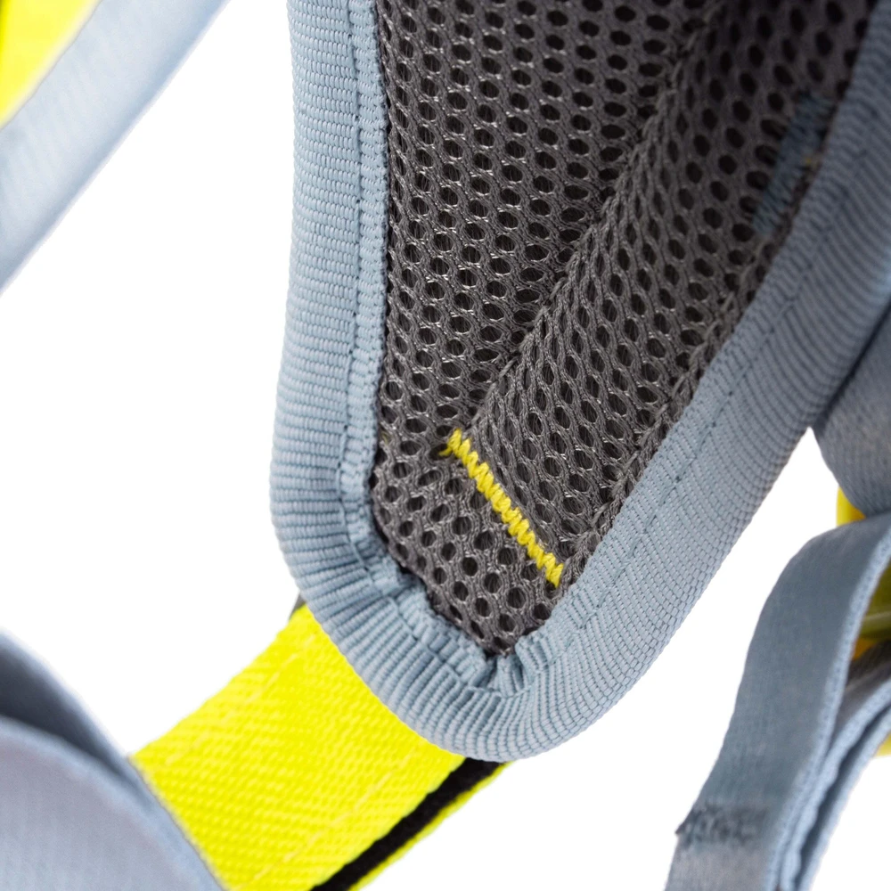 Julius-K9 Gatvės pakinktai „Sky Gray & Neon Lime“ – XXS, lengvas miesto dizainas, atspindintys akcentai