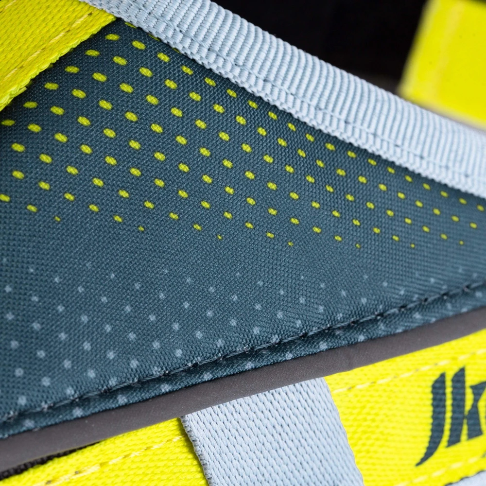 Julius-K9 Gatvės pakinktai „Sky Gray & Neon Lime“ – XXS, lengvas miesto dizainas, atspindintys akcentai