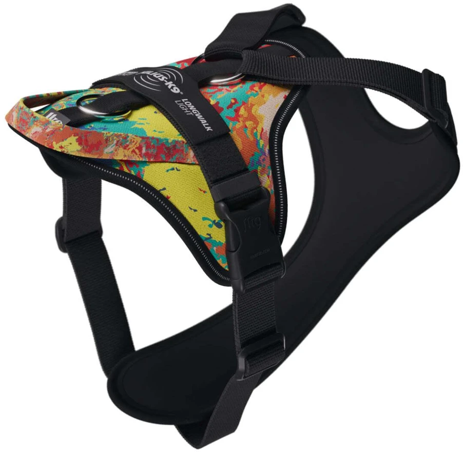 Julius-K9 IDC Longwalk Light Harness Crazy – Lengvi svoringis žygio pavadėlis su GPS lokatoriaus kišene, Dydis L