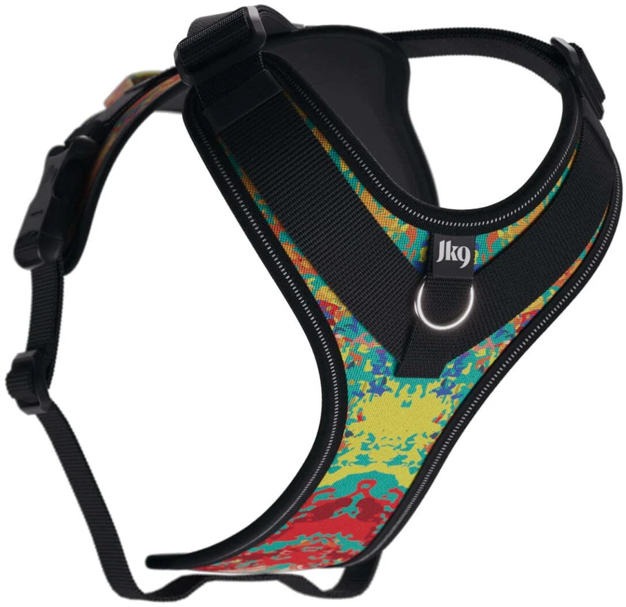 Julius-K9 IDC Longwalk Light Harness Crazy – Lengvi svoringis žygio pavadėlis su GPS lokatoriaus kišene, Dydis L