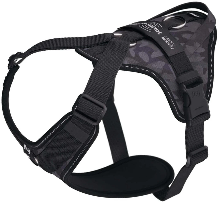Julius-K9 IDC Longwalk Light Harness Night Camo – Lengvas trekingo pakabinamas diržas su GPS kišene, Dydis M