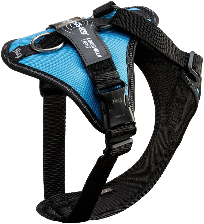 Julius-K9 IDC Longwalk Light Pakalimėlė Aquamarine – Lengvas trekingo dizainas su GPS kišene, XL Mėlyna