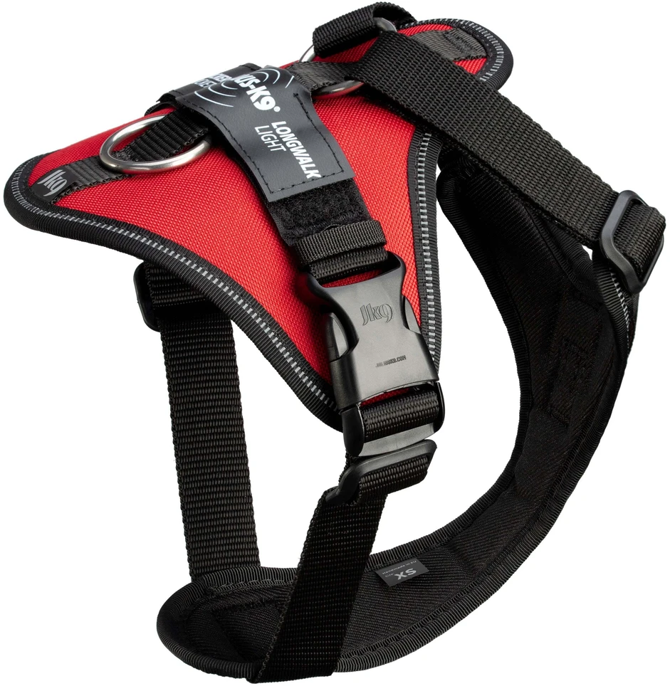 Julius-K9 IDC Longwalk Light pakarudas Raudona XXL – Lengvas dizainas su GPS kišene