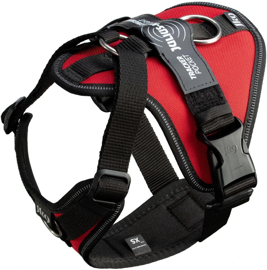 Julius-K9 IDC Longwalk Light pakarudas Raudona XXL – Lengvas dizainas su GPS kišene