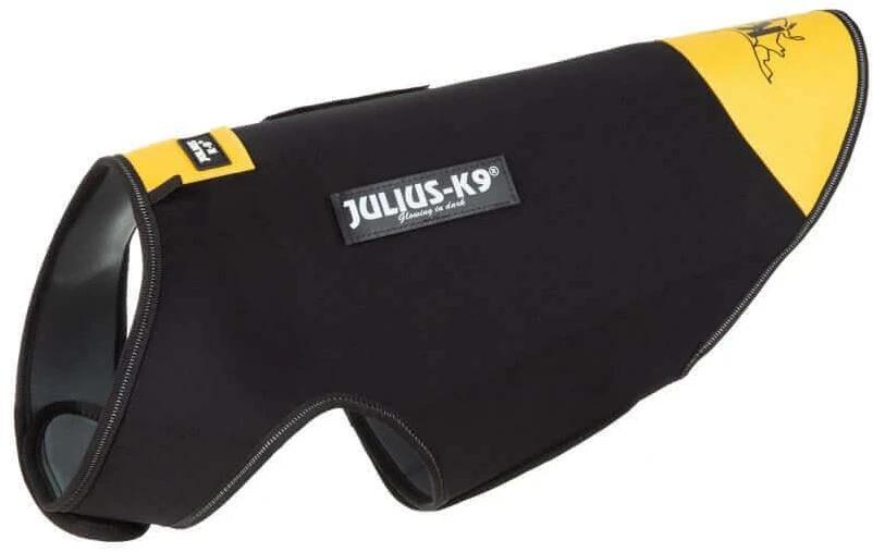 Julius-K9 IDC Neopreninė šunų striukė – juoda ir geltona, lengva terminė apsauga