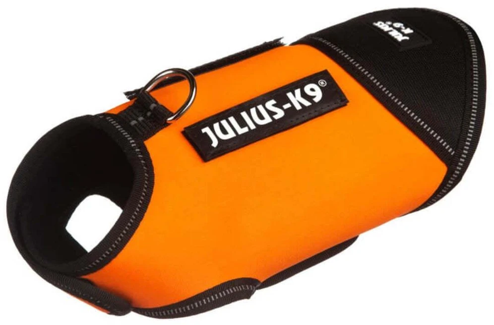 Julius-K9 IDC Neopreninis šunų kombinezonas – oranžinė ir juoda, lengvas vandeniui atsparaus dizaino