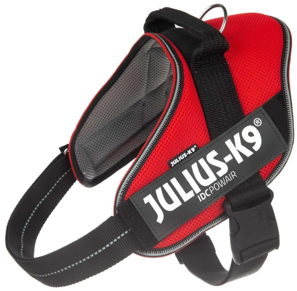 Julius K9 IDC Powair Diržas Raudonas – Lengvas Kvėpuojantis Tinklelio Šunų Diržas, XXL Dydis